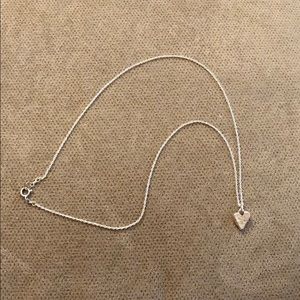 Silver hammered heart necklace
